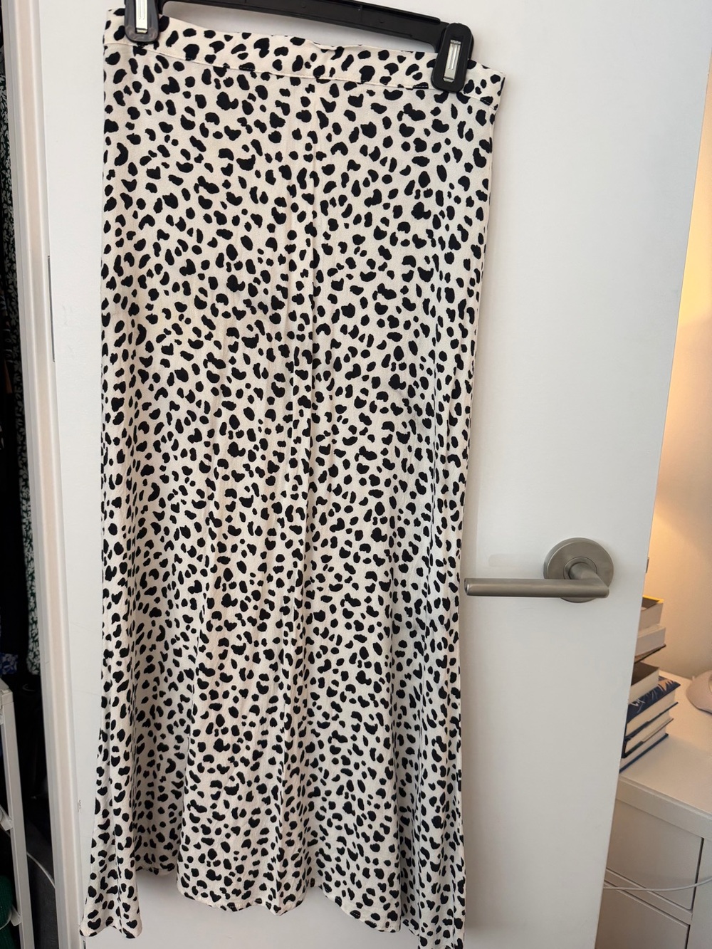Reformation Black and White Leopard Print Maxi Skirt